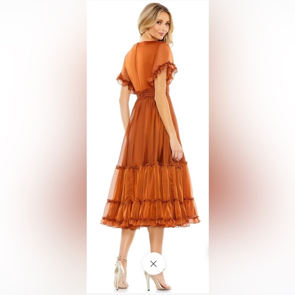 Mac Duggal 68018 - Midi A-line Casual Ruched Dress NWT Size 12 - Picture 3 of 8